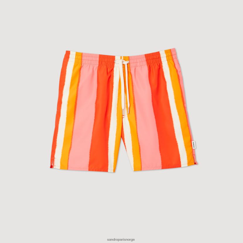 menn Sandro Paris rød badeshorts med striper klær 6FN4LH620