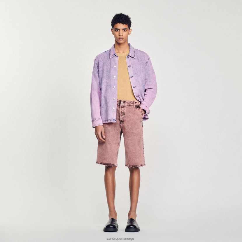 menn Sandro Paris rosa baggy denimshorts klær 6FN4LH752