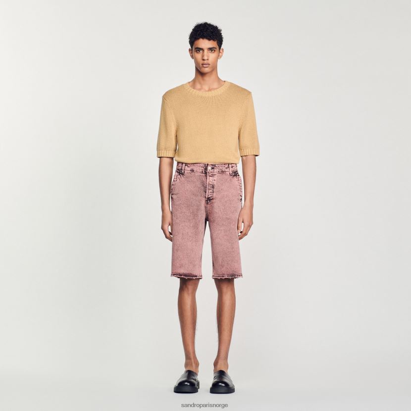 menn Sandro Paris rosa baggy denimshorts klær 6FN4LH752