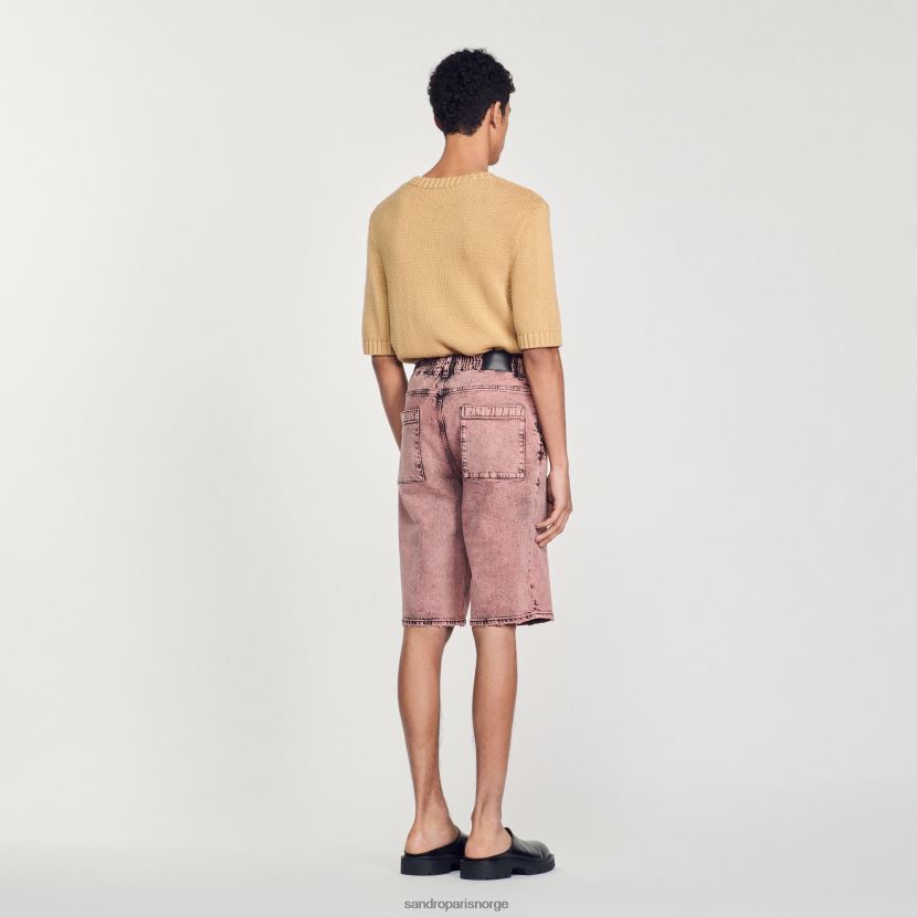 menn Sandro Paris rosa baggy denimshorts klær 6FN4LH752