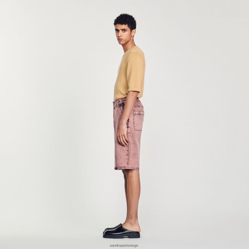 menn Sandro Paris rosa baggy denimshorts klær 6FN4LH752