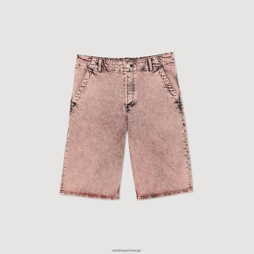 menn Sandro Paris rosa baggy denimshorts klær 6FN4LH752