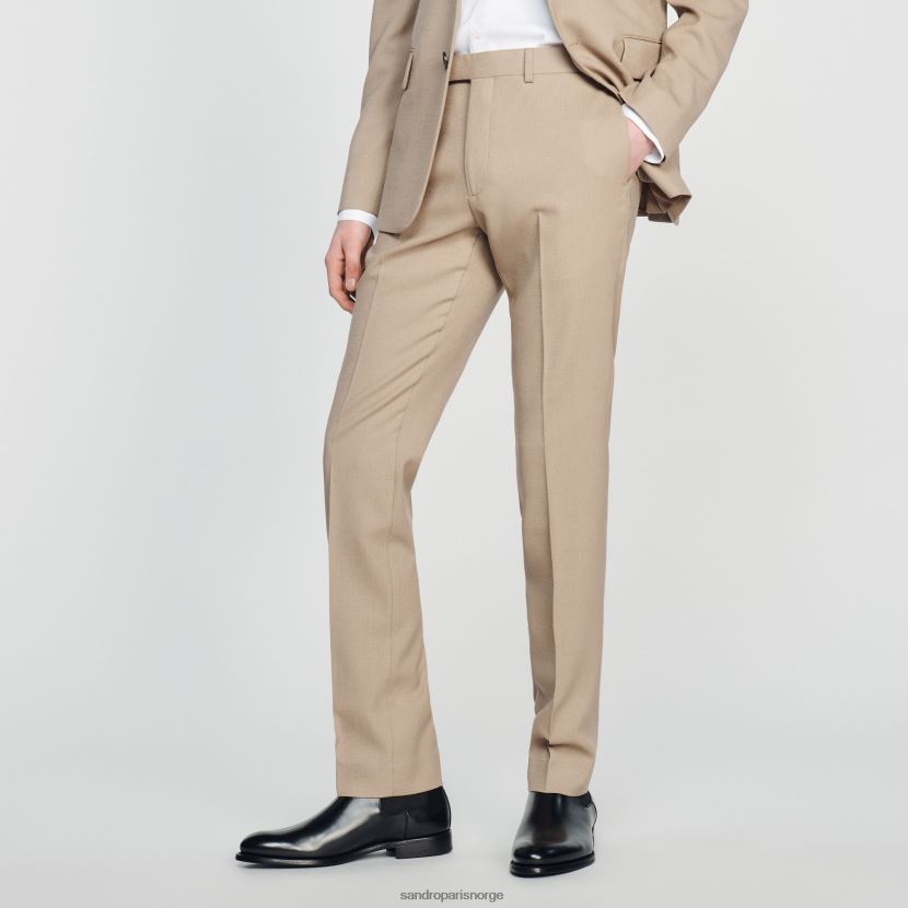 menn Sandro Paris beige ulldressbukser klær 6FN4LH590