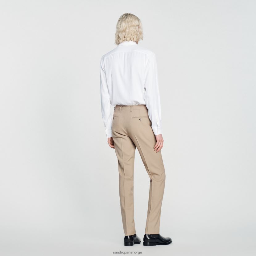 menn Sandro Paris beige ulldressbukser klær 6FN4LH590