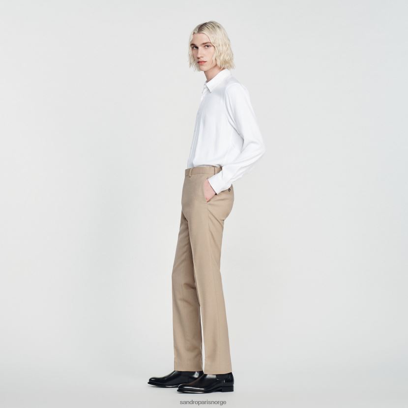 menn Sandro Paris beige ulldressbukser klær 6FN4LH590