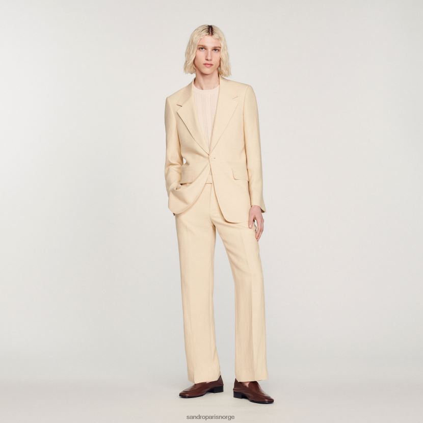 menn Sandro Paris ecru dressjakke i lin klær 6FN4LH723