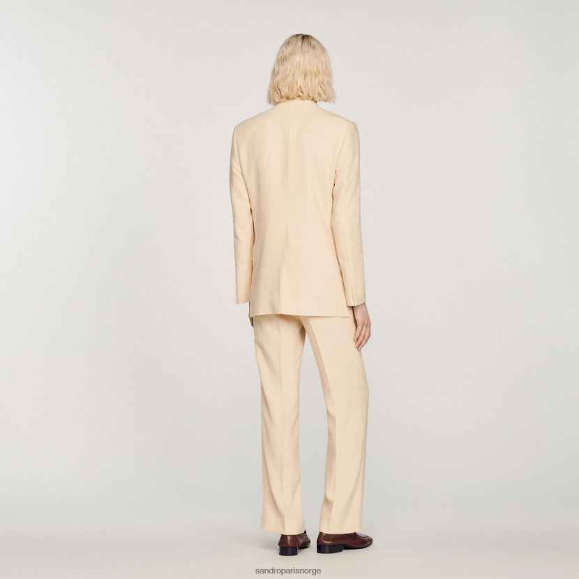 menn Sandro Paris ecru dressjakke i lin klær 6FN4LH723