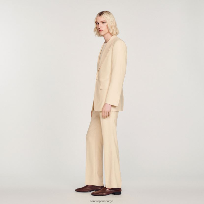menn Sandro Paris ecru dressjakke i lin klær 6FN4LH723