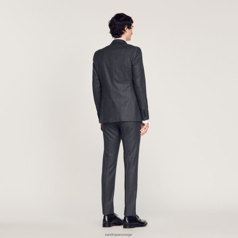 menn Sandro Paris koksgrå flanell dressjakke klær 6FN4LH655