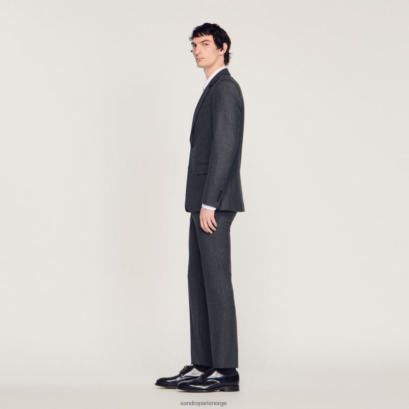 menn Sandro Paris koksgrå flanell dressjakke klær 6FN4LH655