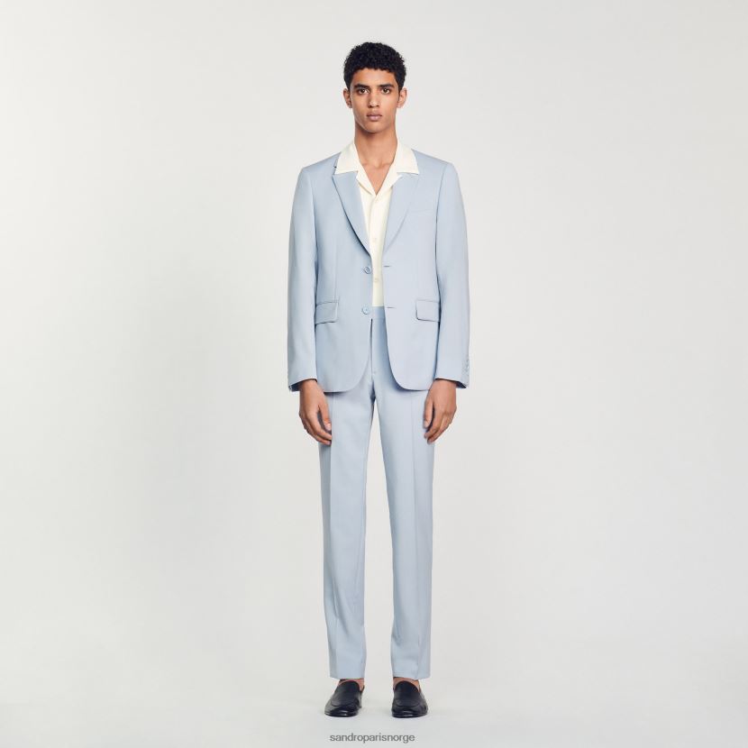 menn Sandro Paris lyse blå jomfru dressjakke i ull klær 6FN4LH795