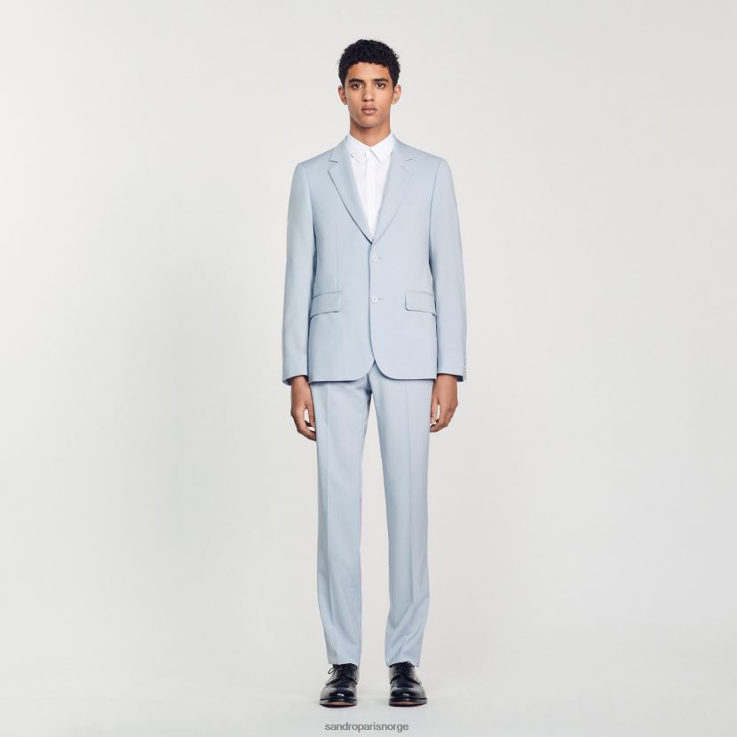 menn Sandro Paris lyse blå jomfru dressjakke i ull klær 6FN4LH795