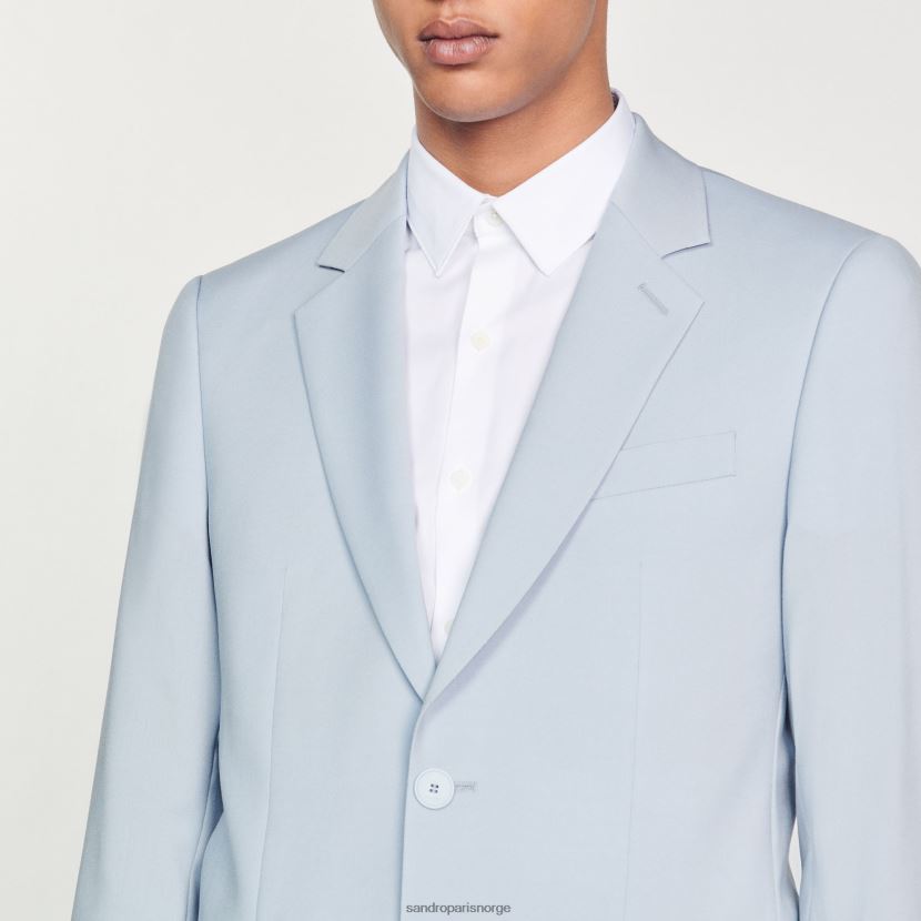 menn Sandro Paris lyse blå jomfru dressjakke i ull klær 6FN4LH795