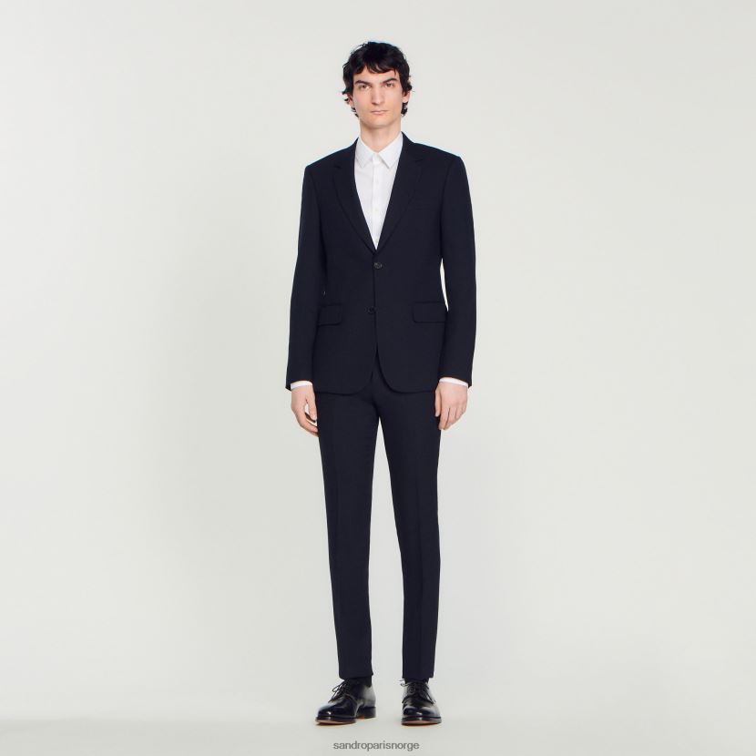 menn Sandro Paris marineblå dressjakke i ull klær 6FN4LH611