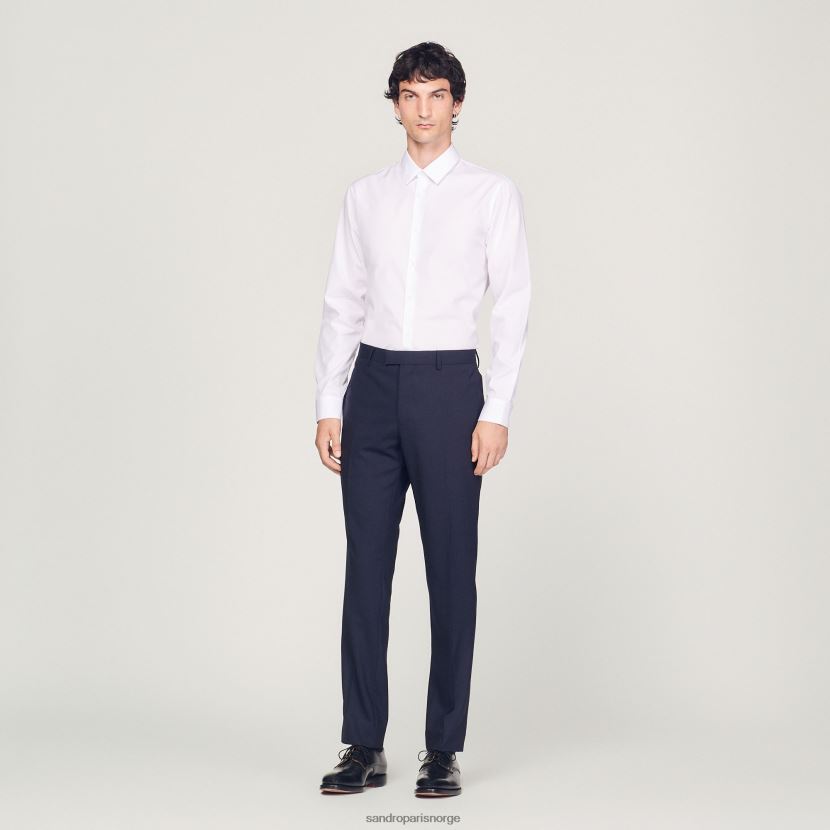 menn Sandro Paris marineblå klassiske dressbukser i ull klær 6FN4LH633