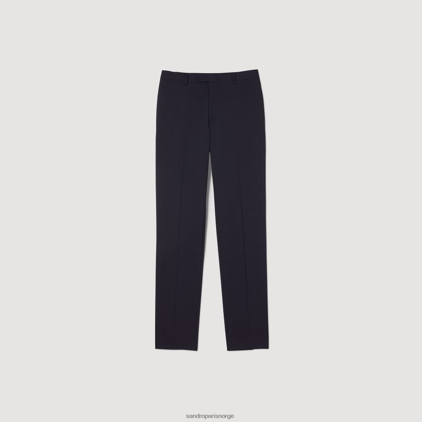 menn Sandro Paris marineblå klassiske dressbukser i ull klær 6FN4LH633
