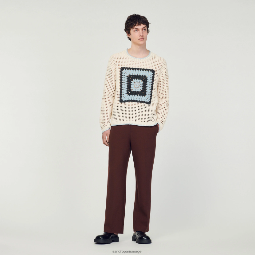 menn Sandro Paris blå hekle strikket genser klær 6FN4LH706