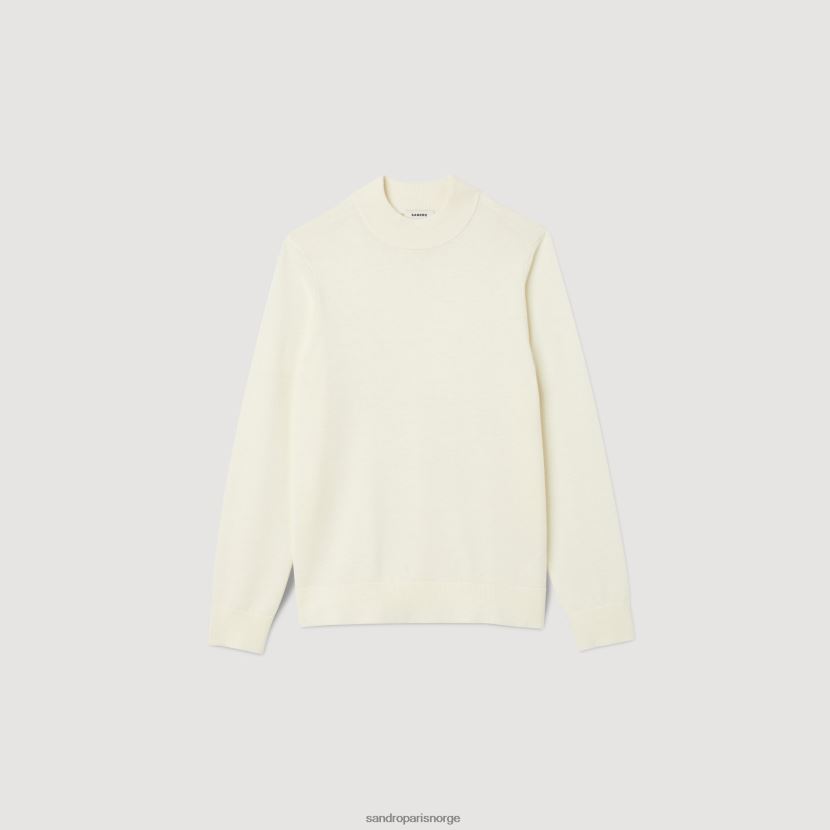 menn Sandro Paris ecru høyhalset genser klær 6FN4LH676