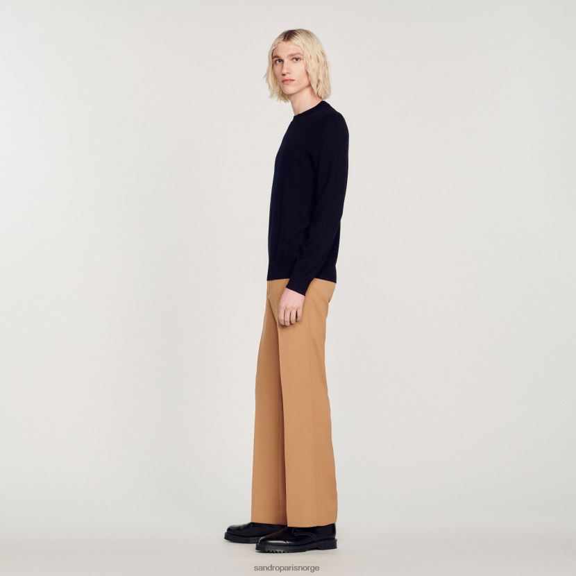 menn Sandro Paris marineblå finstrikket ullgenser klær 6FN4LH636