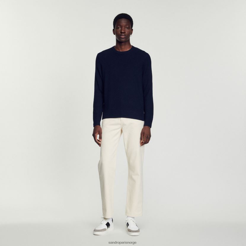 menn Sandro Paris marineblå ullgenser klær 6FN4LH687