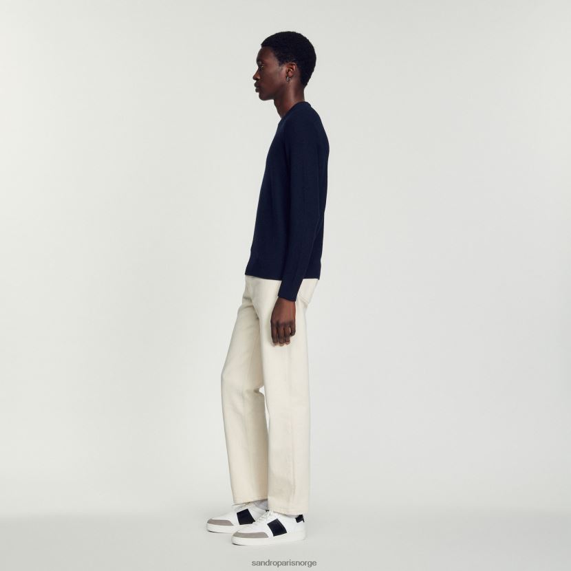 menn Sandro Paris marineblå ullgenser klær 6FN4LH687