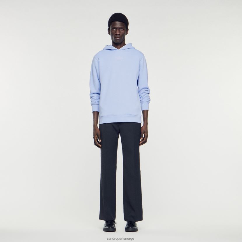 menn Sandro Paris én farge hettegenser med gummilogo klær 6FN4LH736