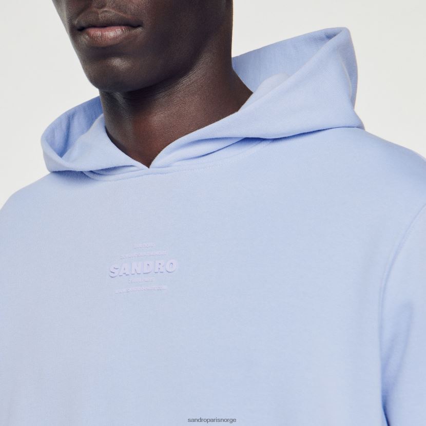 menn Sandro Paris én farge hettegenser med gummilogo klær 6FN4LH736