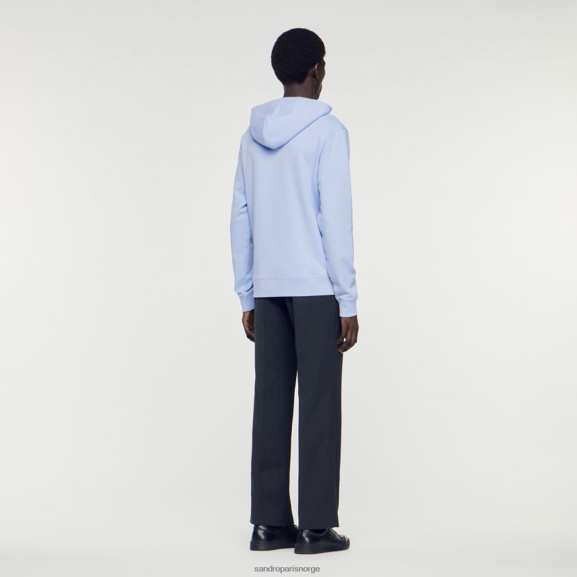 menn Sandro Paris én farge hettegenser med gummilogo klær 6FN4LH736