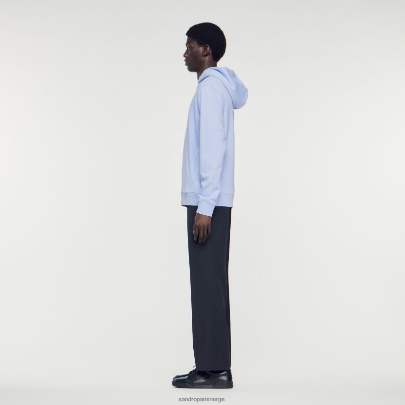 menn Sandro Paris én farge hettegenser med gummilogo klær 6FN4LH736