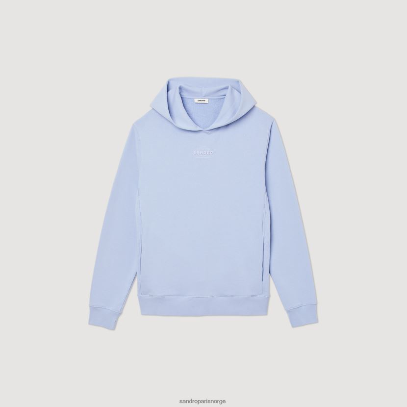 menn Sandro Paris én farge hettegenser med gummilogo klær 6FN4LH736