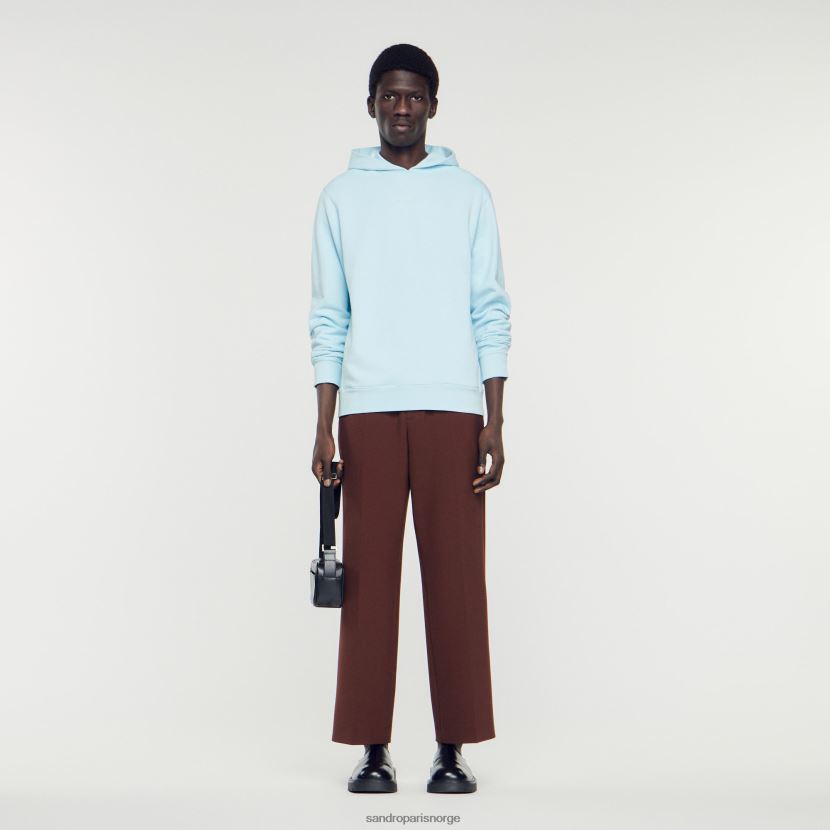 menn Sandro Paris én farge hettegenser med gummilogo klær 6FN4LH738