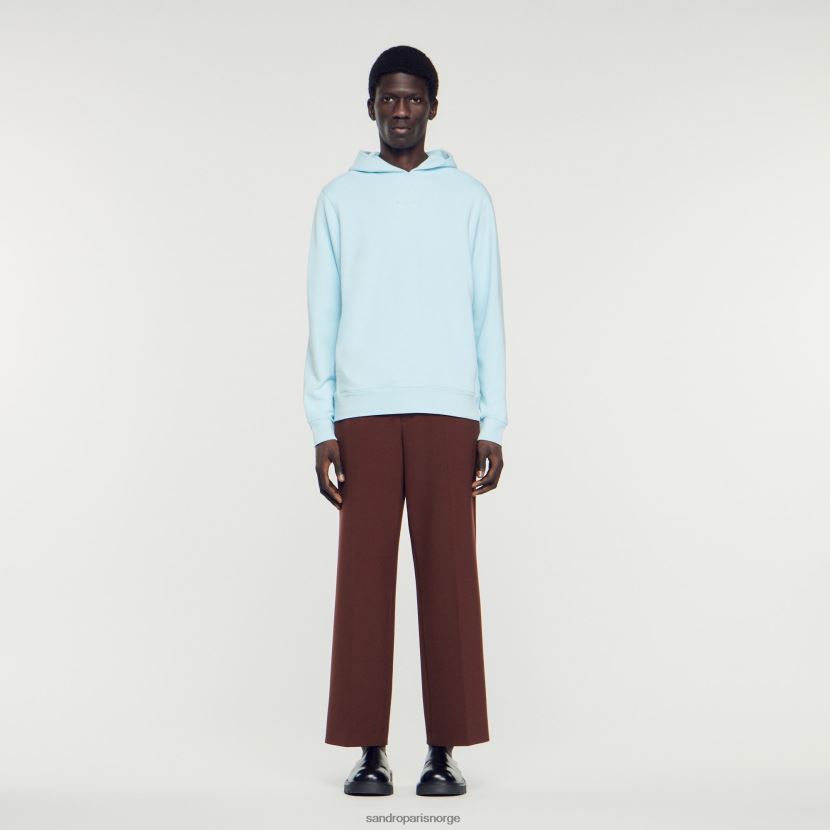 menn Sandro Paris én farge hettegenser med gummilogo klær 6FN4LH738