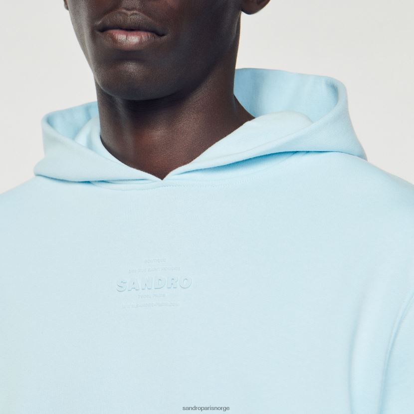 menn Sandro Paris én farge hettegenser med gummilogo klær 6FN4LH738