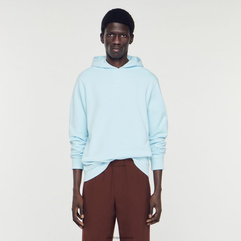 menn Sandro Paris én farge hettegenser med gummilogo klær 6FN4LH738