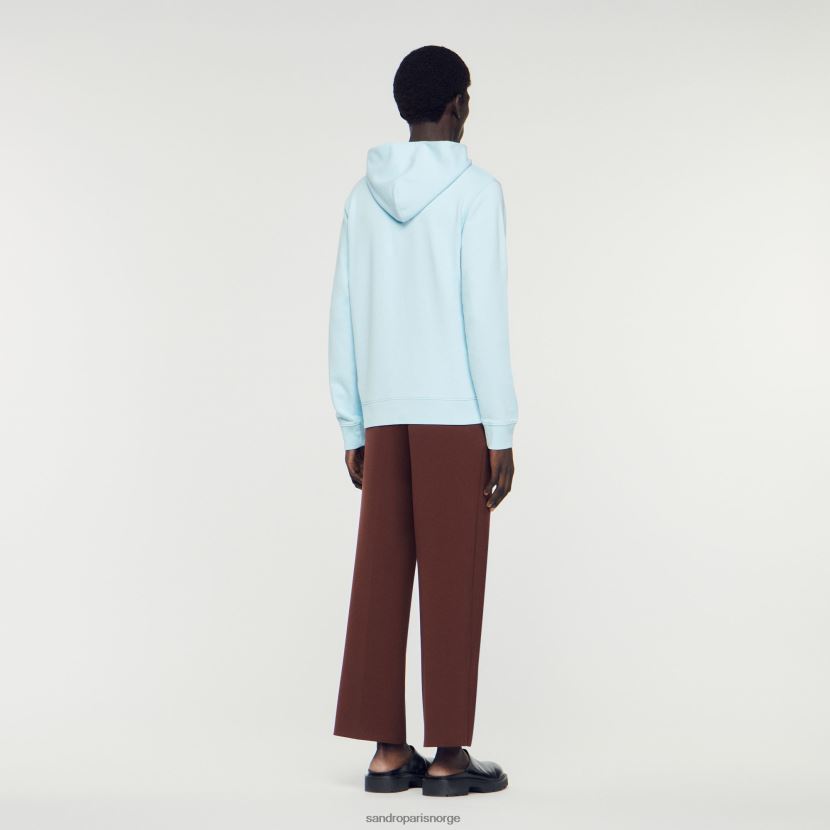 menn Sandro Paris én farge hettegenser med gummilogo klær 6FN4LH738