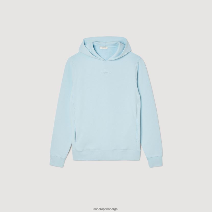 menn Sandro Paris én farge hettegenser med gummilogo klær 6FN4LH738