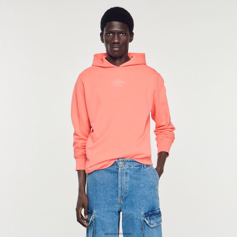 menn Sandro Paris én farge hettegenser med gummilogo klær 6FN4LH790