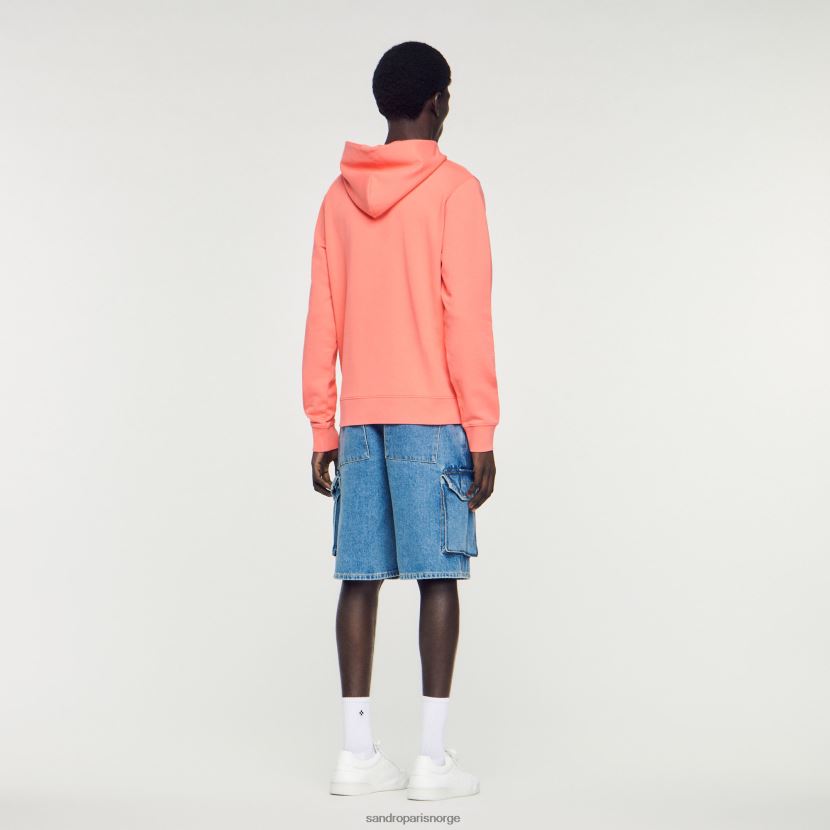 menn Sandro Paris én farge hettegenser med gummilogo klær 6FN4LH790