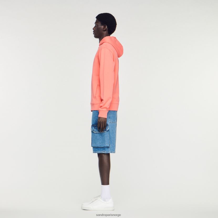 menn Sandro Paris én farge hettegenser med gummilogo klær 6FN4LH790