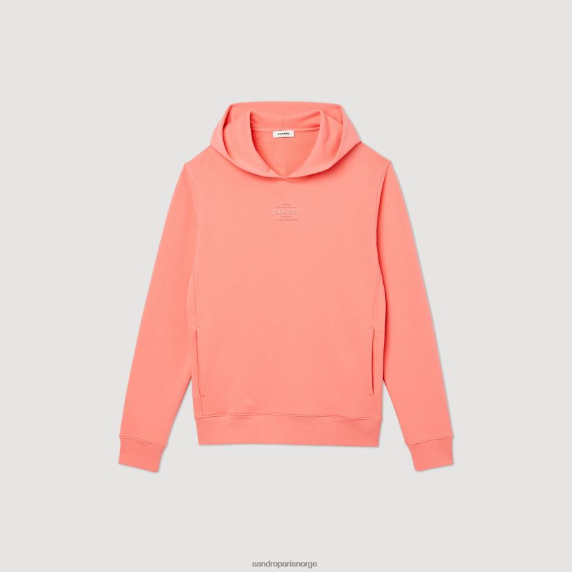 menn Sandro Paris én farge hettegenser med gummilogo klær 6FN4LH790