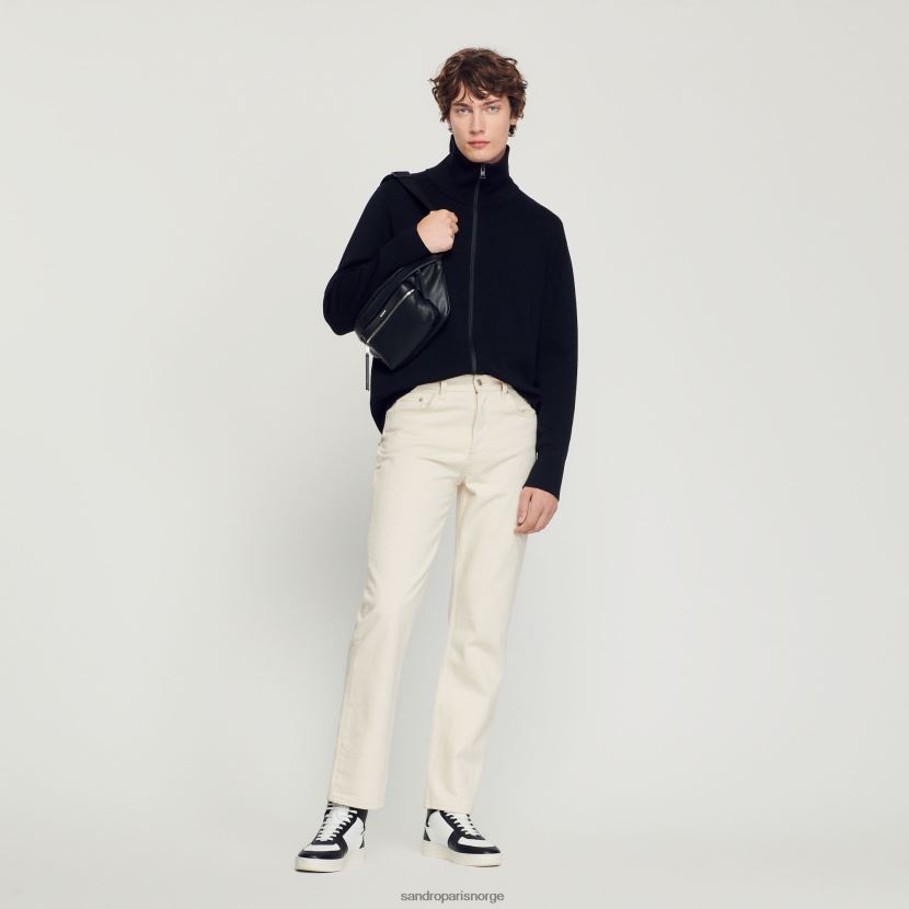 menn Sandro Paris svart ullcardigan med glidelås klær 6FN4LH667