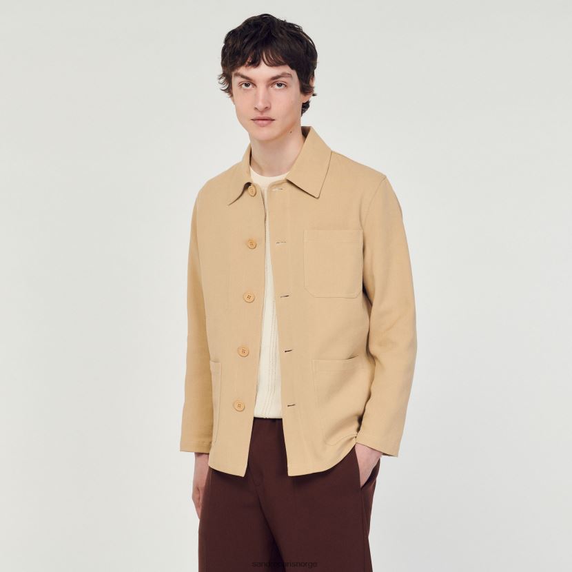 menn Sandro Paris beige arbeider jakke klær 6FN4LH765
