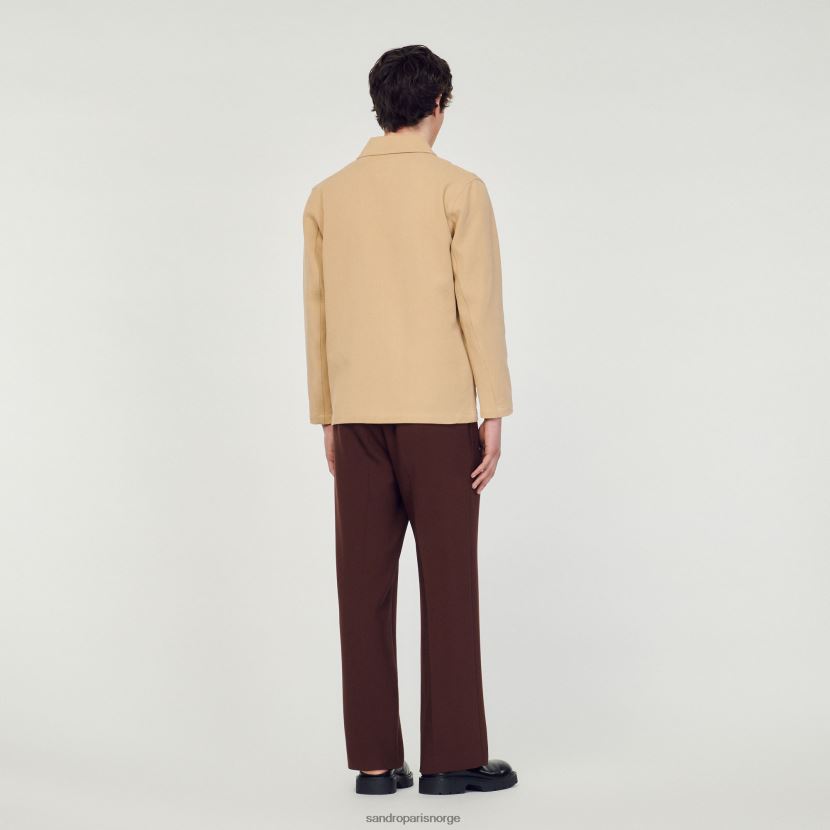 menn Sandro Paris beige arbeider jakke klær 6FN4LH765