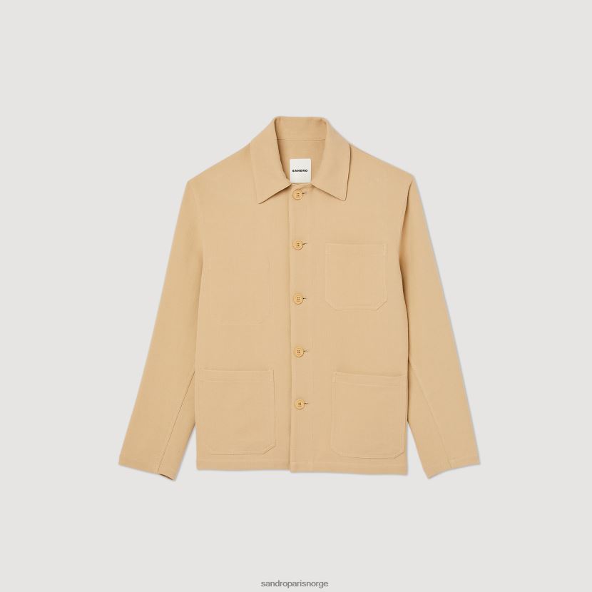menn Sandro Paris beige arbeider jakke klær 6FN4LH765