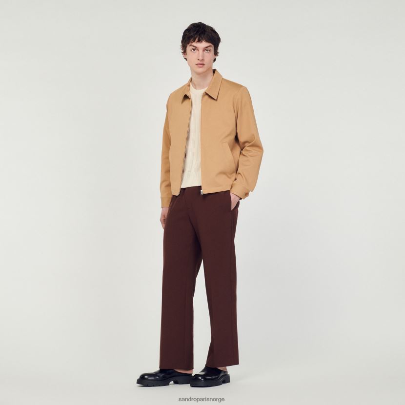 menn Sandro Paris beige bomullsjakke klær 6FN4LH601