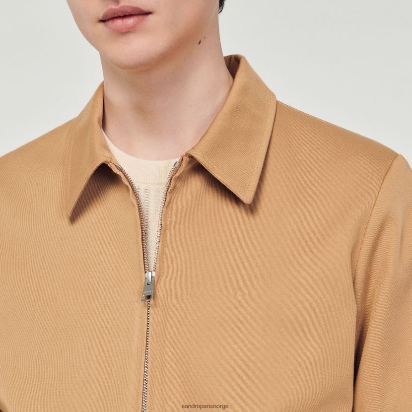 menn Sandro Paris beige bomullsjakke klær 6FN4LH601
