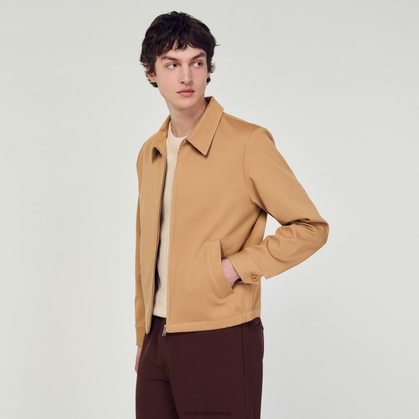 menn Sandro Paris beige bomullsjakke klær 6FN4LH601