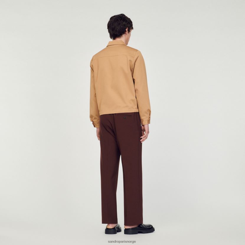 menn Sandro Paris beige bomullsjakke klær 6FN4LH601