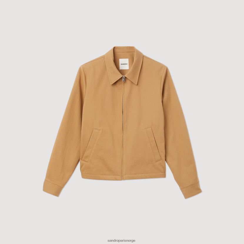 menn Sandro Paris beige bomullsjakke klær 6FN4LH601