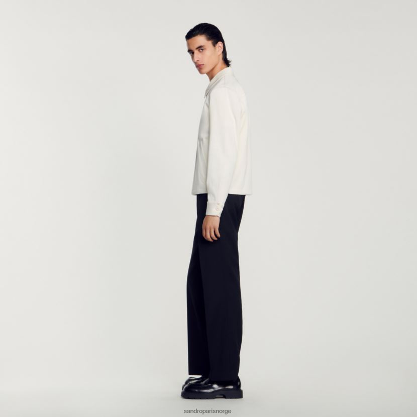 menn Sandro Paris ecru bomullsjakke klær 6FN4LH602